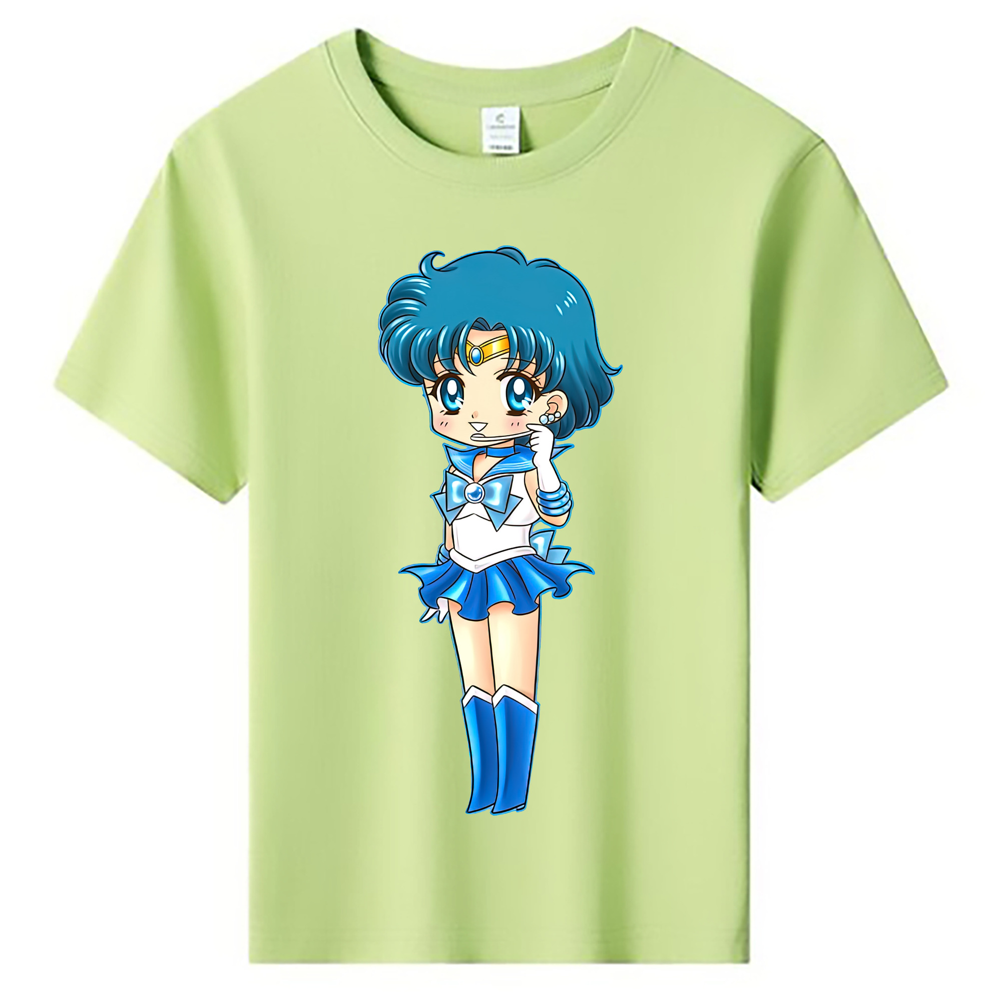 （画像用） 美少女戦士セーラームーン 水野 亜美 みずの あみ Sailor Moon Mizuno Ami 綿100％キッズTシャツ（フロントプリント）